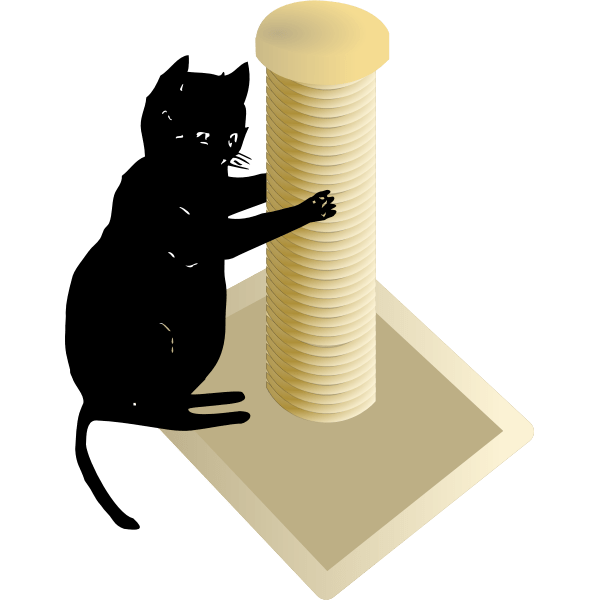 Cat and Scratching Post Free SVG