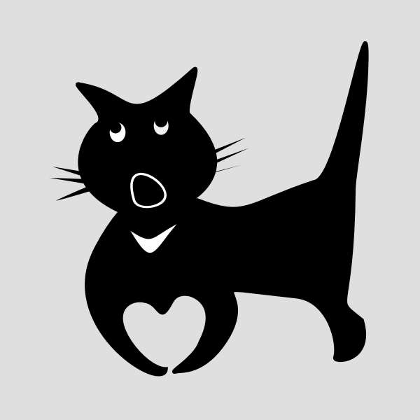 Black cartoon cat Free SVG