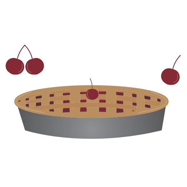 Cherry Pie Clipart Black And White Heart