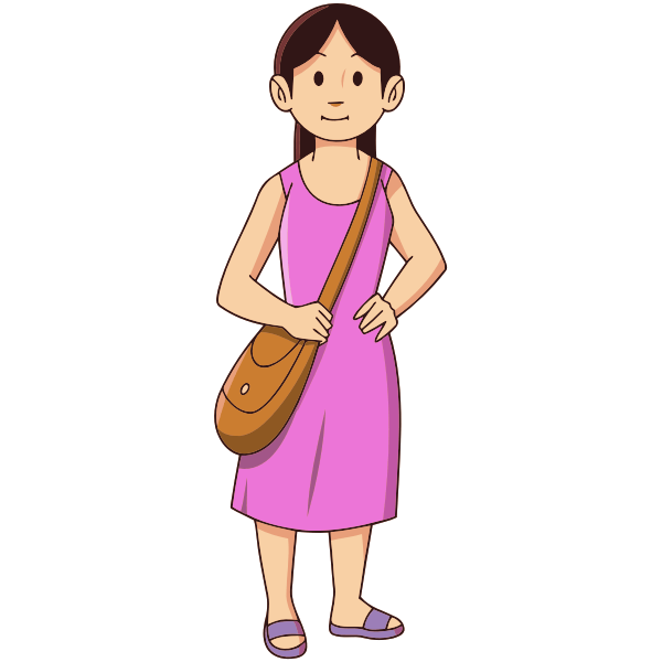 Girl with bag Free SVG