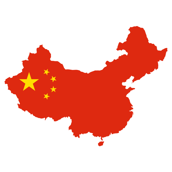 China Flag Map PNG