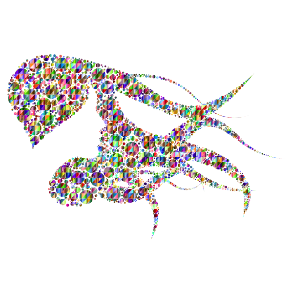 Chromatic Triangular Woman With Flowing Circles Hair Free SVG