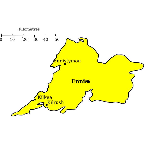 County Clare map Free SVG