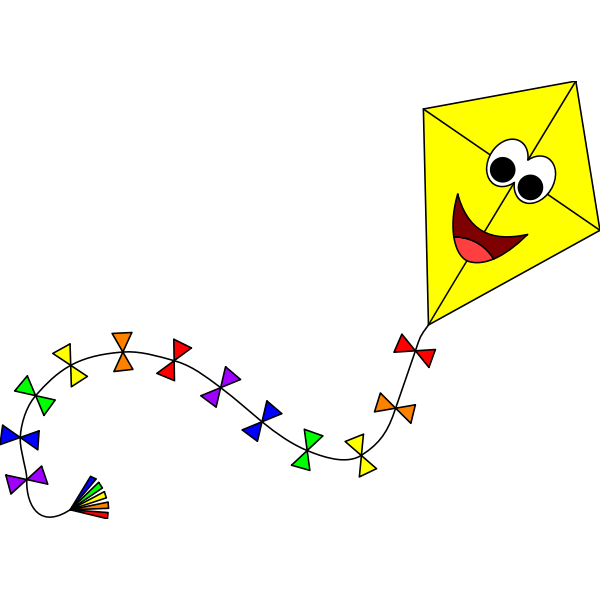 Colorful Anthropomorphic Kite 3 Free SVG