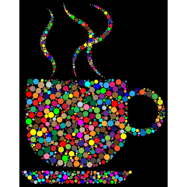 Colorful Coffee Circles With Black Background Free SVG