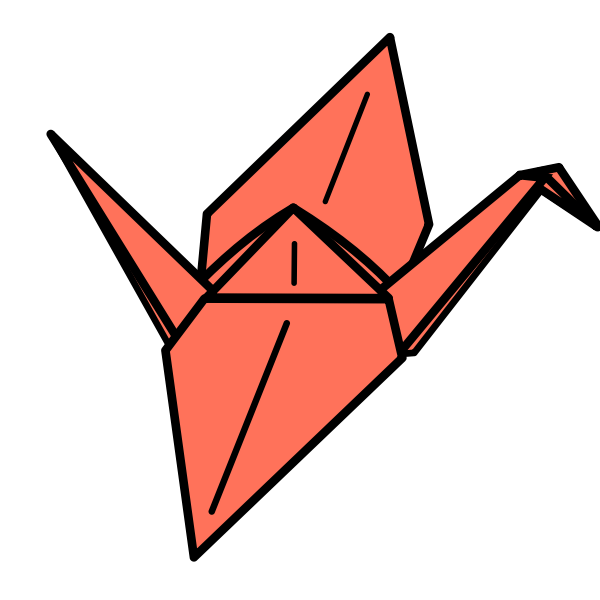 Origami crane vector image Free SVG