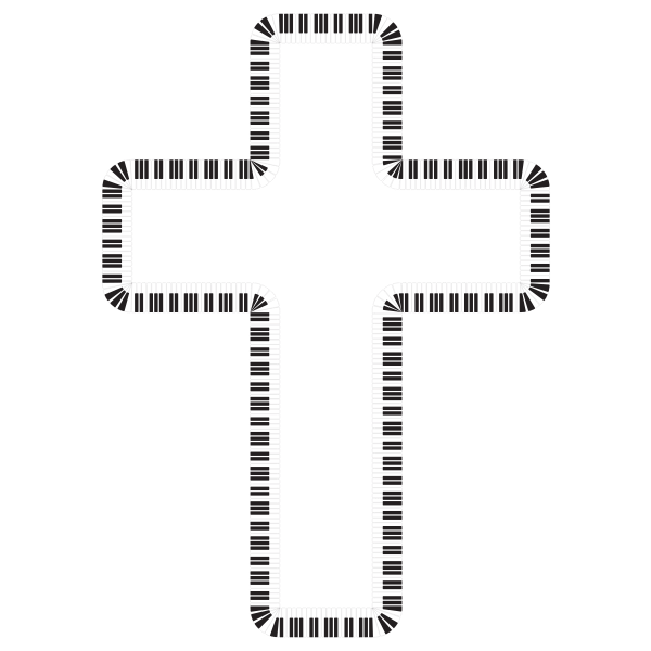 Cross Piano Keys Free SVG
