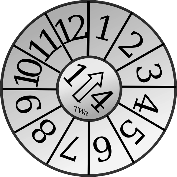 Vector drawing of round manufacturing date stamp Free SVG