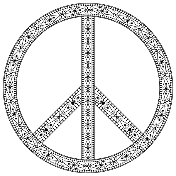 Decorative Ornamental Peace Sign Free SVG