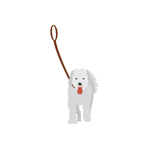 Vector image of a dog on a leash Free SVG