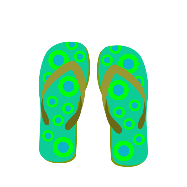 Green flip flops Free SVG