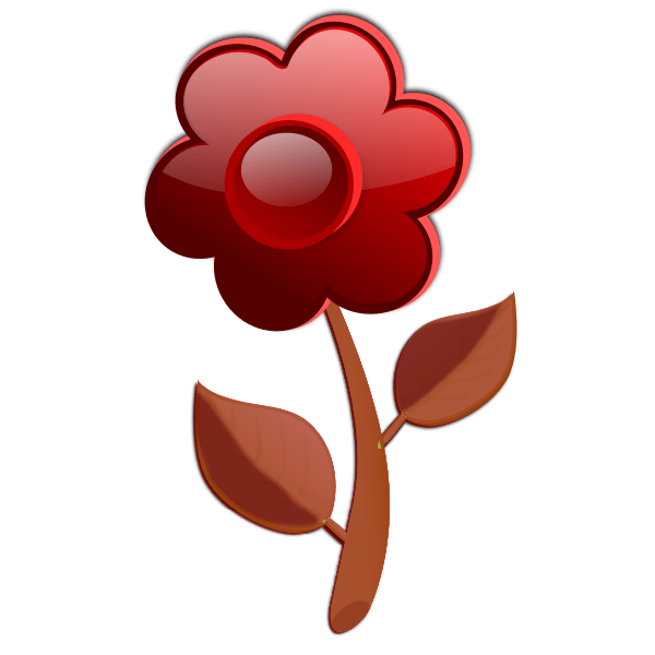 Gloss brown flower on stem vector image Free SVG