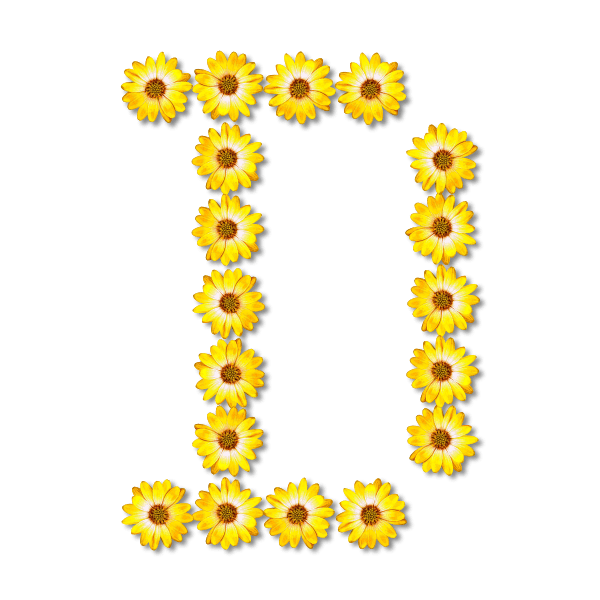 Floral D letter Free SVG