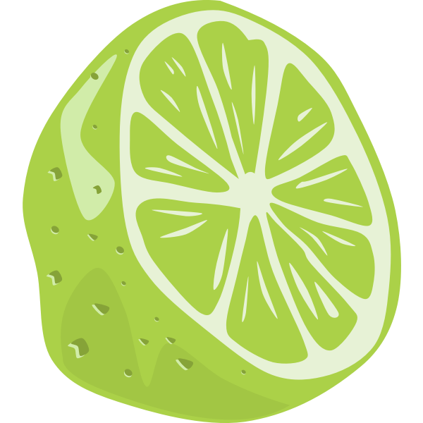 Half a lime fruit vector drawing Free SVG