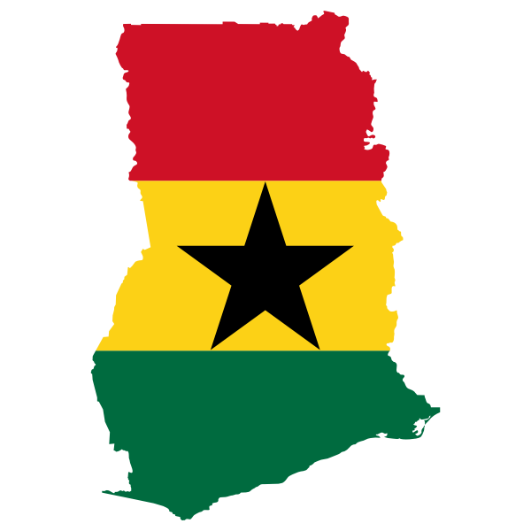 Ghana Flag Map Free SVG