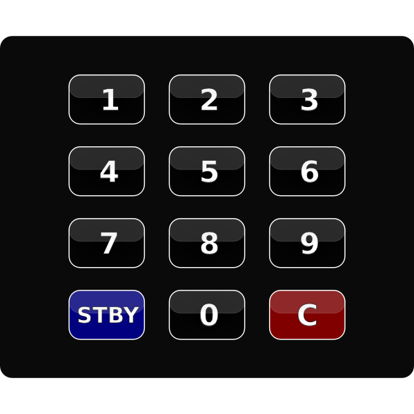 Black keypad vector clip art Free SVG