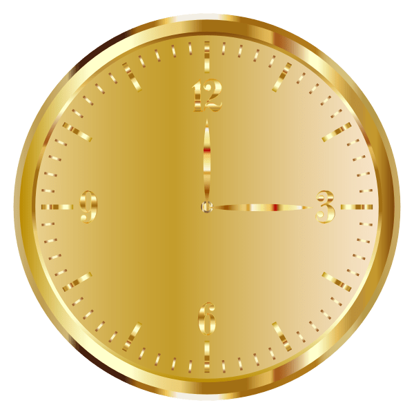 Gold Clock Free SVG