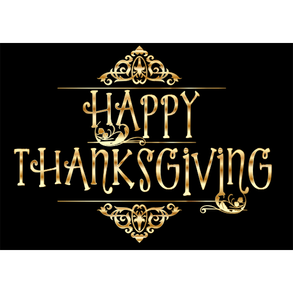 Gold Happy Thanksgiving Typography Free SVG