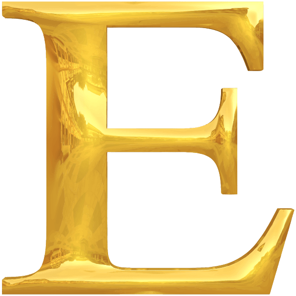 Golden letter E Free SVG