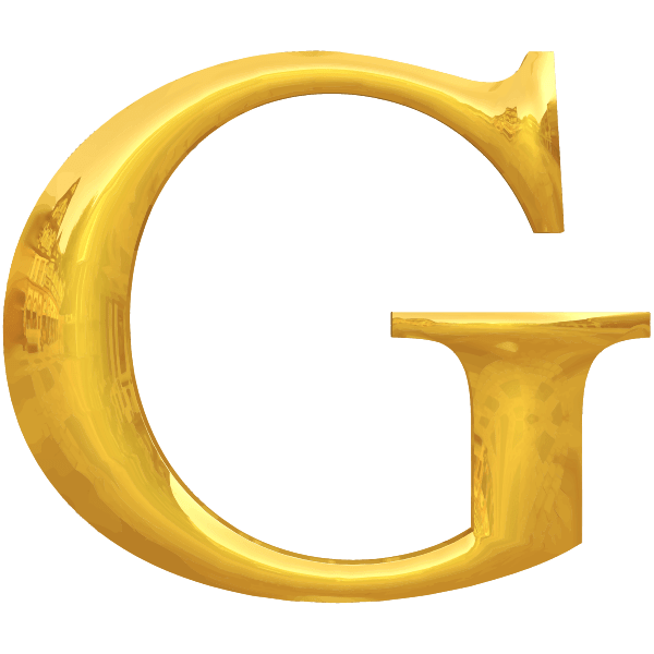 Gold typography G Free SVG