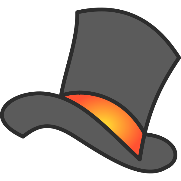Gray Yellow Orange Top Hat Free SVG