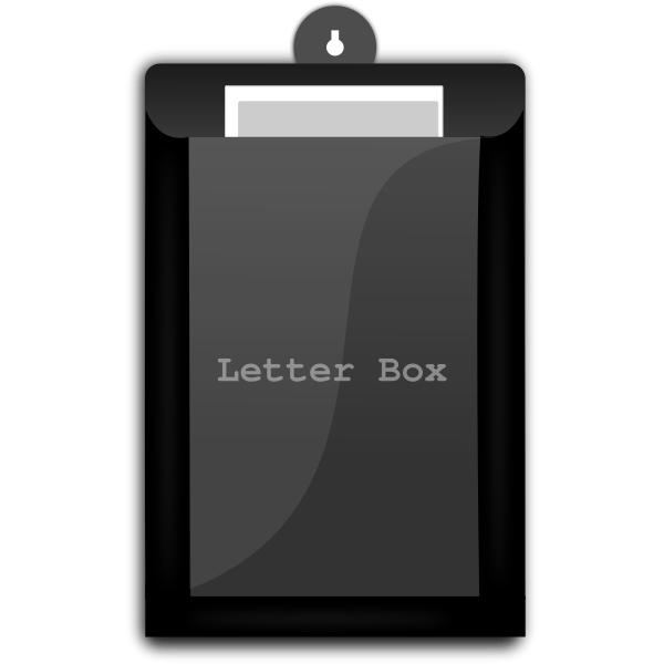 Vector illustration of black and white letter box Free SVG