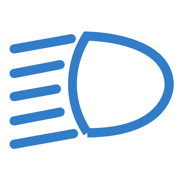 Vector image of low beam light switched on car display icon Free SVG
