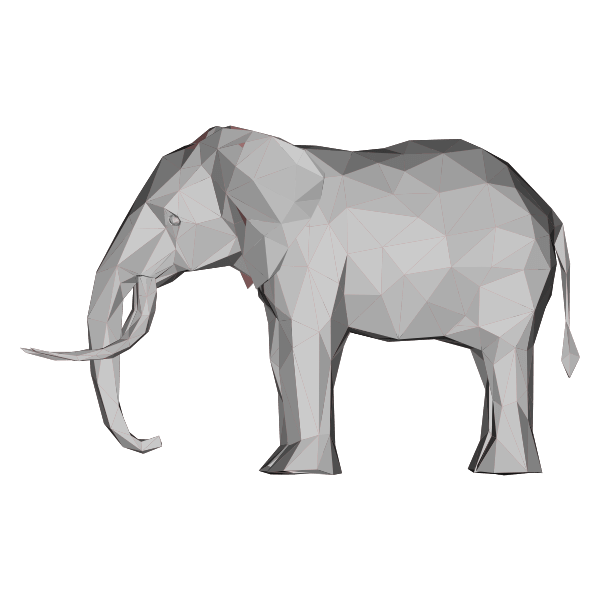 Low Poly 3D Elephant Free SVG