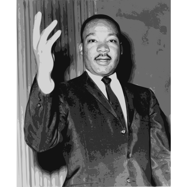 Martin Luther King Jr. front portrait vector illustration | Free SVG