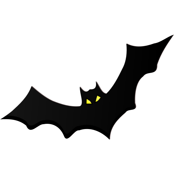 Bat silhouette with yellow eyes vector clip art Free SVG