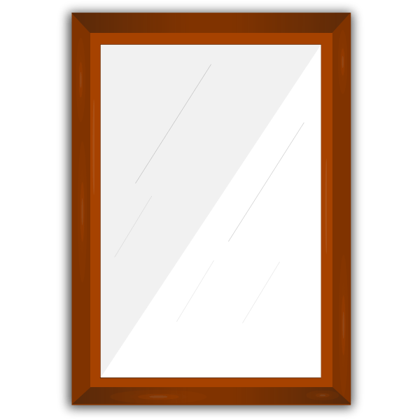 Wooden rectangular mirror frame vector graphics Free SVG