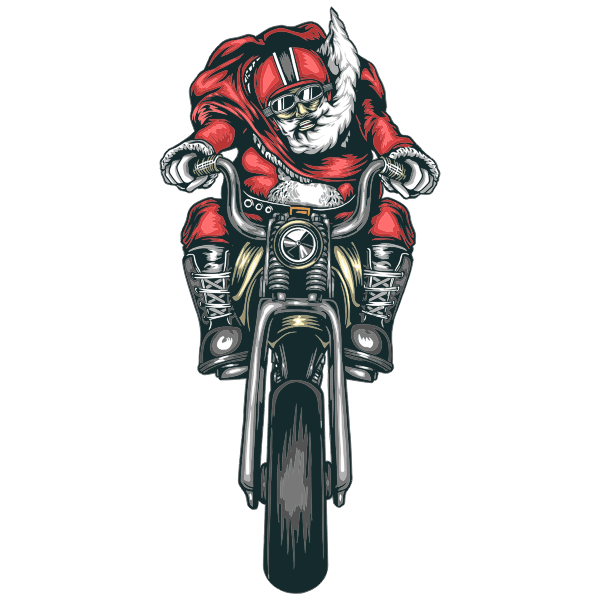 Motorcycle Santa vector image Free SVG