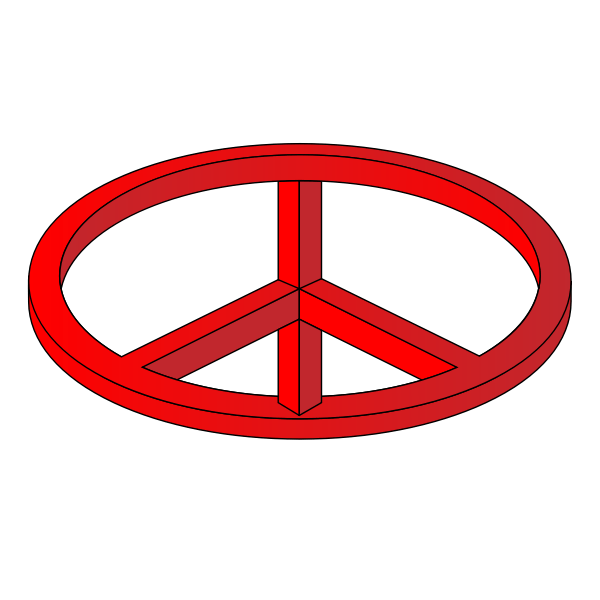 3D Optical Illusion of a peace sign vector drawing Free SVG