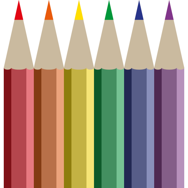 Colored pencils vector image Free SVG