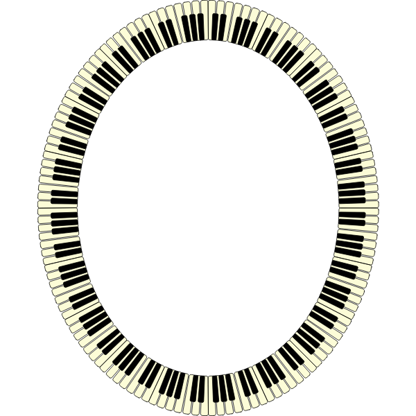 Piano Keys Frame Ellipse1595597790 Free SVG