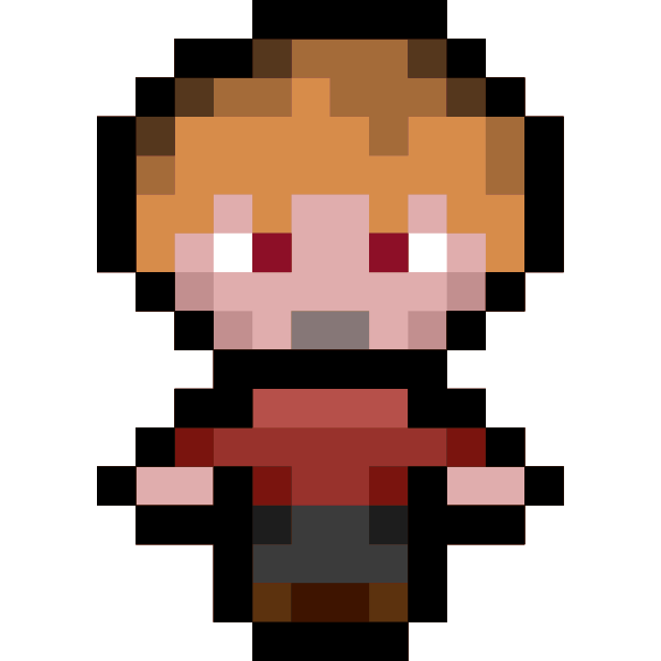 Vector illustration of colorful blurry pixel character Free SVG