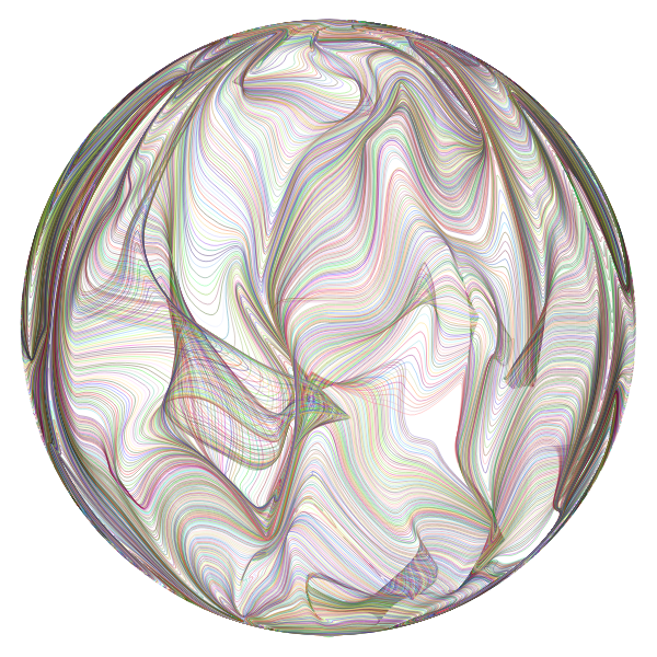 Prismatic Distorted Line Art Sphere Free SVG