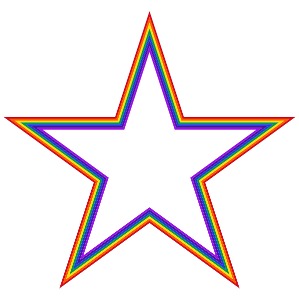 Rainbow Star 3 Free SVG