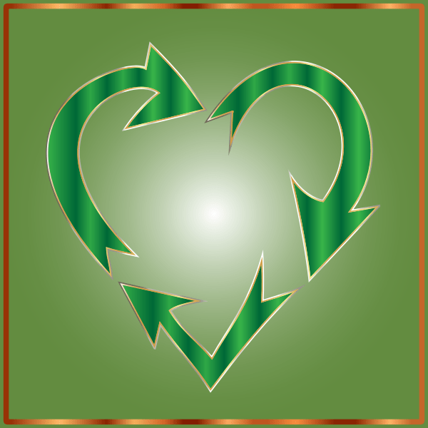 Heart shape recycling symbol Free SVG