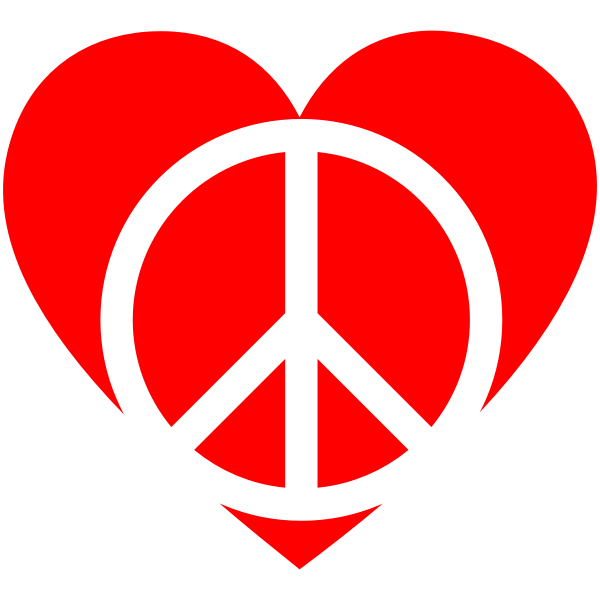 Peace sign and heart Free SVG