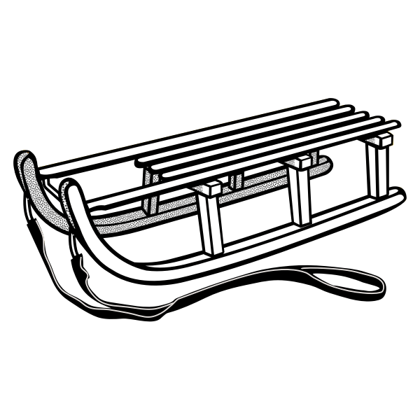 Sled line art vector illustration Free SVG