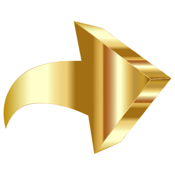 Sparkling Gold 3D Arrow Free SVG