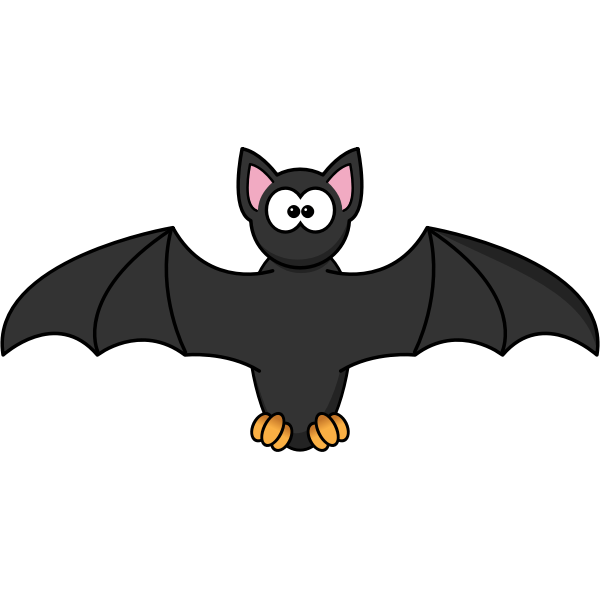 Cartoon bat with scary eyes vector illustration Free SVG
