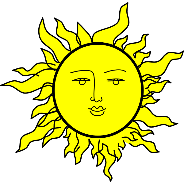 Sun with face Free SVG