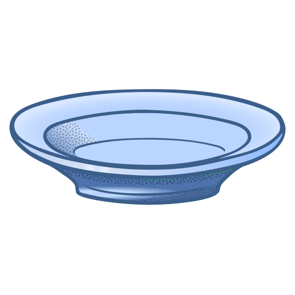 Blue deep plate line art vector graphics Free SVG