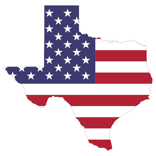 Texas American Flag Map Free SVG