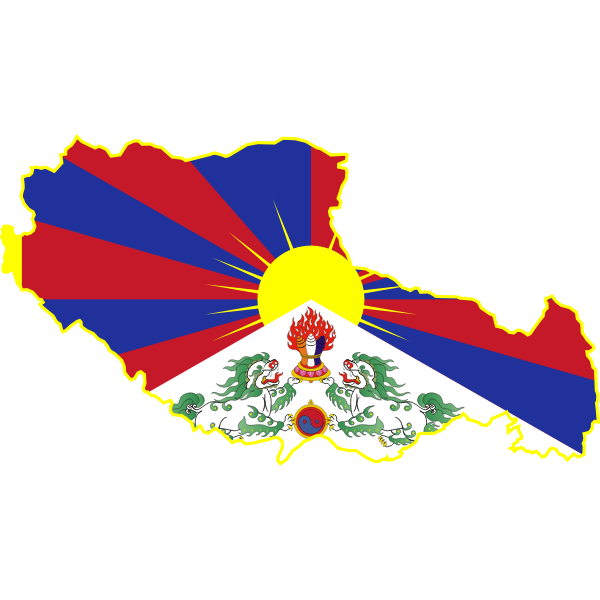 Kaart Nepal En Tibet Flag Tibet flag map Free SVG