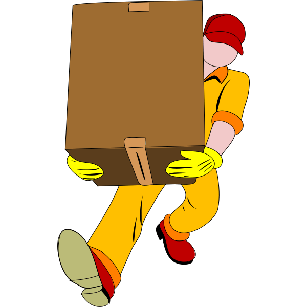 Heavy parcel delivery vector clip art Free SVG
