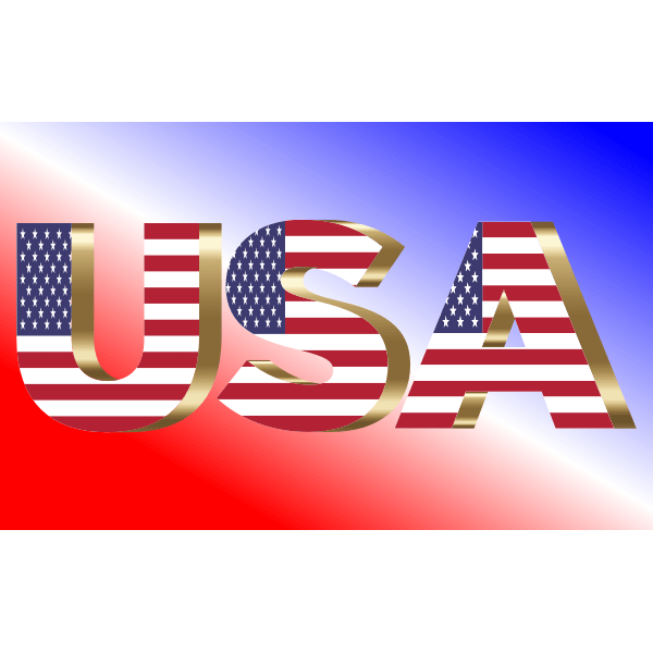 USA Flag Typography Copper Free SVG