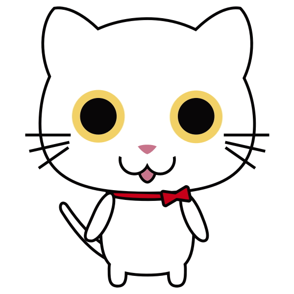 White Anthropomorphic Cat Free SVG